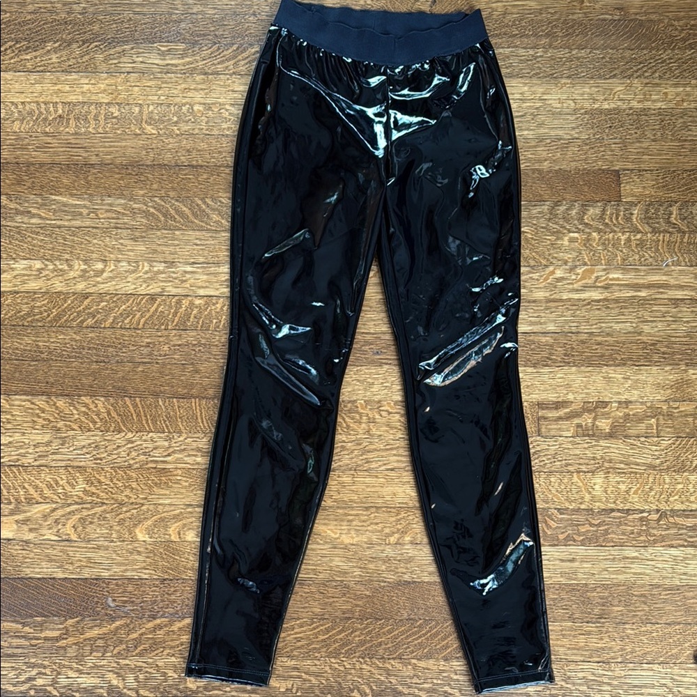7 For All Mankind Glossy Liquid Leggings - black